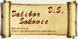 Dalibor Saković vizit kartica